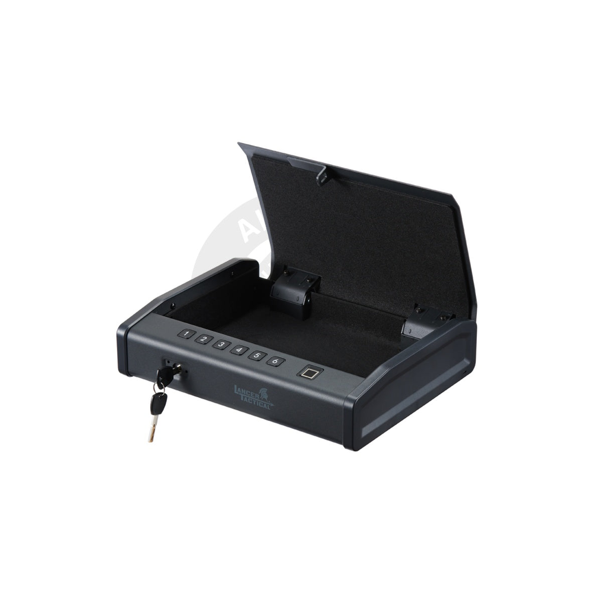 Lancer Tactical Biometric Fingerprint Password Safe Box (Color: Black)