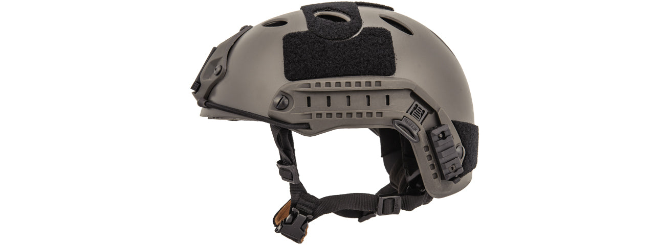 Lancer Tactical PJ Airsoft Helmet w/ Side Rails MD/LG (FOLIAGE GRAY)