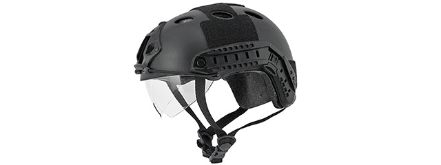 CA-740B HELMET PJ TYPE BASIC VERSION w/VISOR (COLOR: BLACK) SIZE: MEDIUM