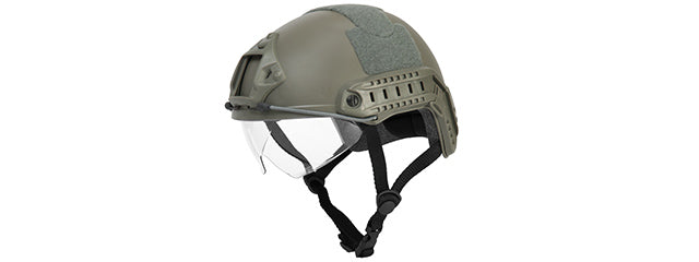 CA-741G HELMET BALLISTIC TYPE BASIC VERSION w/VISOR (COLOR: FOLIAGE GREEN) SIZE: MEDIUM