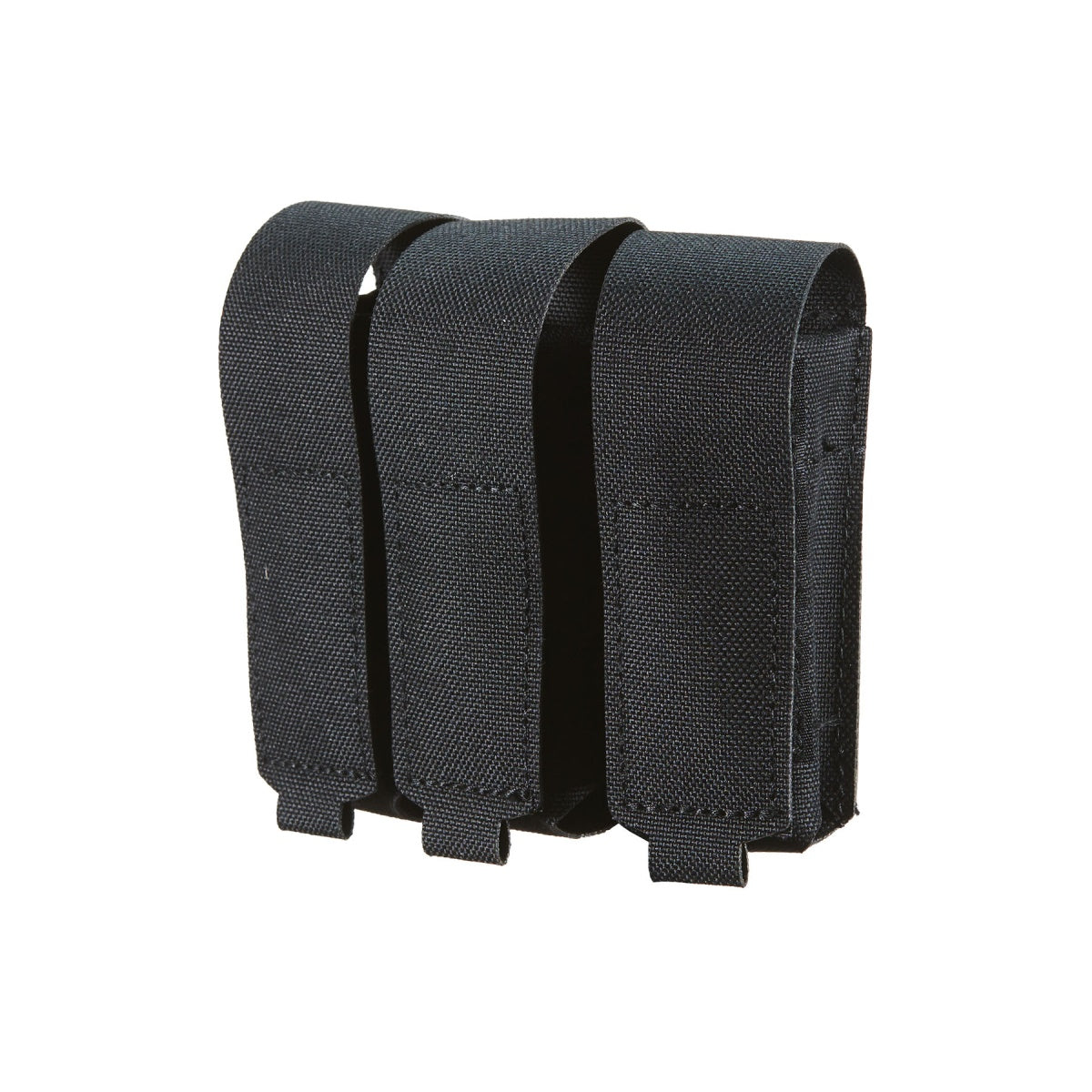 Lancer Tactical Laser Cut Triple Pistol Magazine Pouch with Flap Cover - BLACK