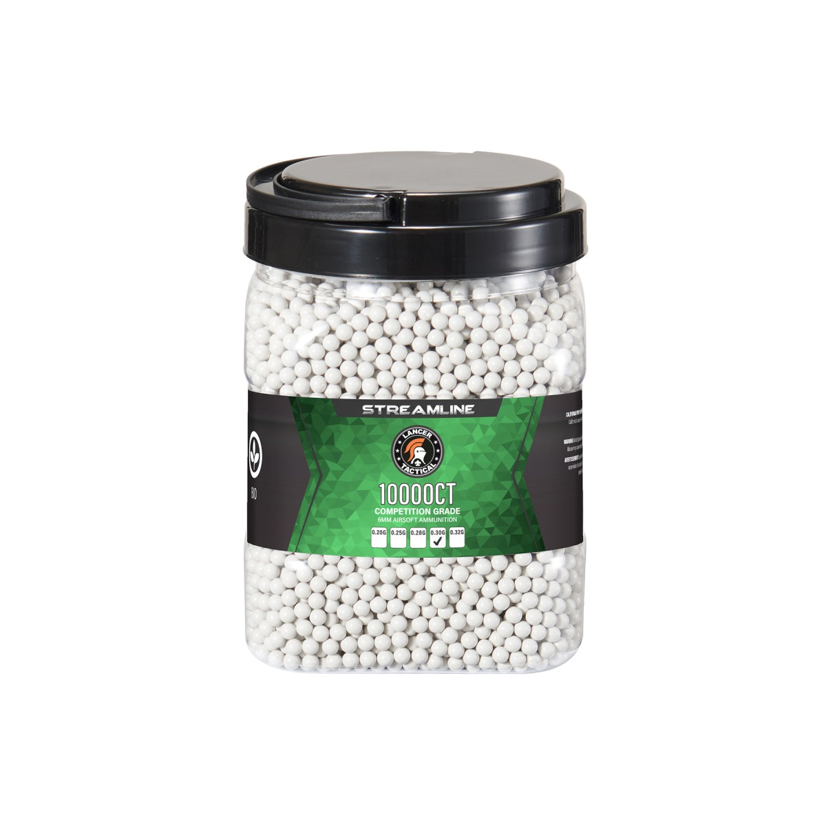 Lancer Tactical 10000 Round Streamline Competition Grade Outdoor BBs - (White) - .30G