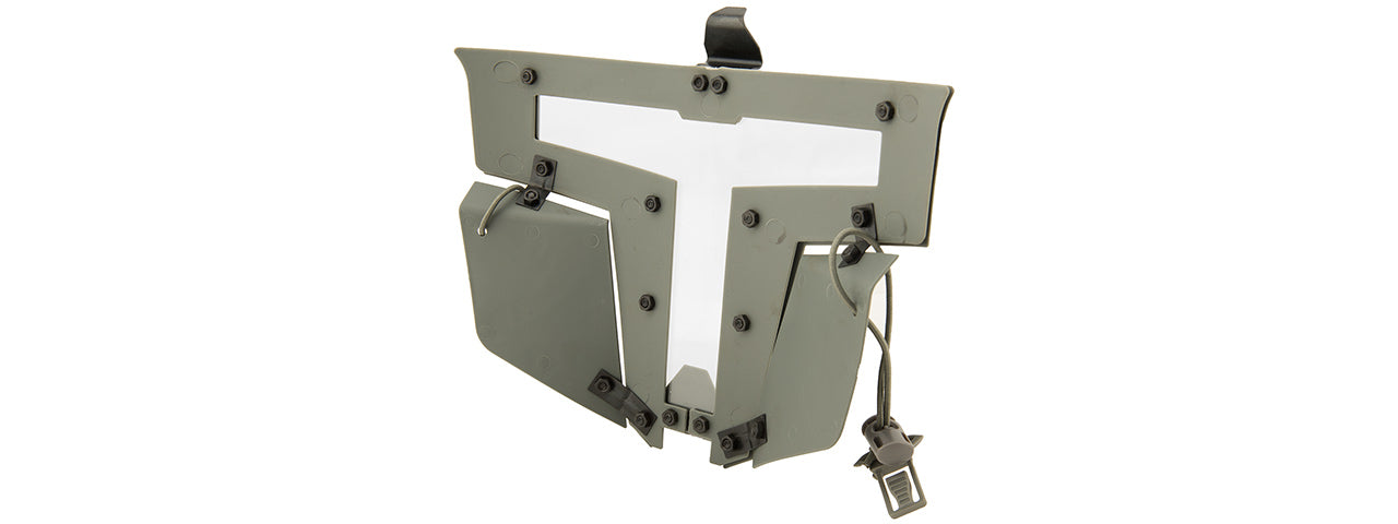 T-SHAPED WINDOWED ATTACHMENT FACE MASK FOR FAST/BUMP HELMETS (GRAY)