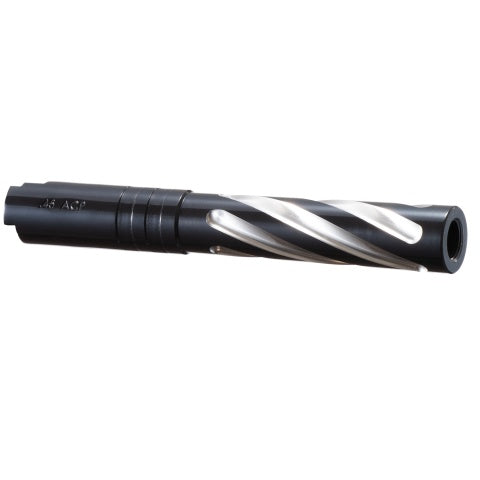 Lancer Tactical Stainless Steel Fluted Threaded 5.1 Outer Barrel (Color: Black)