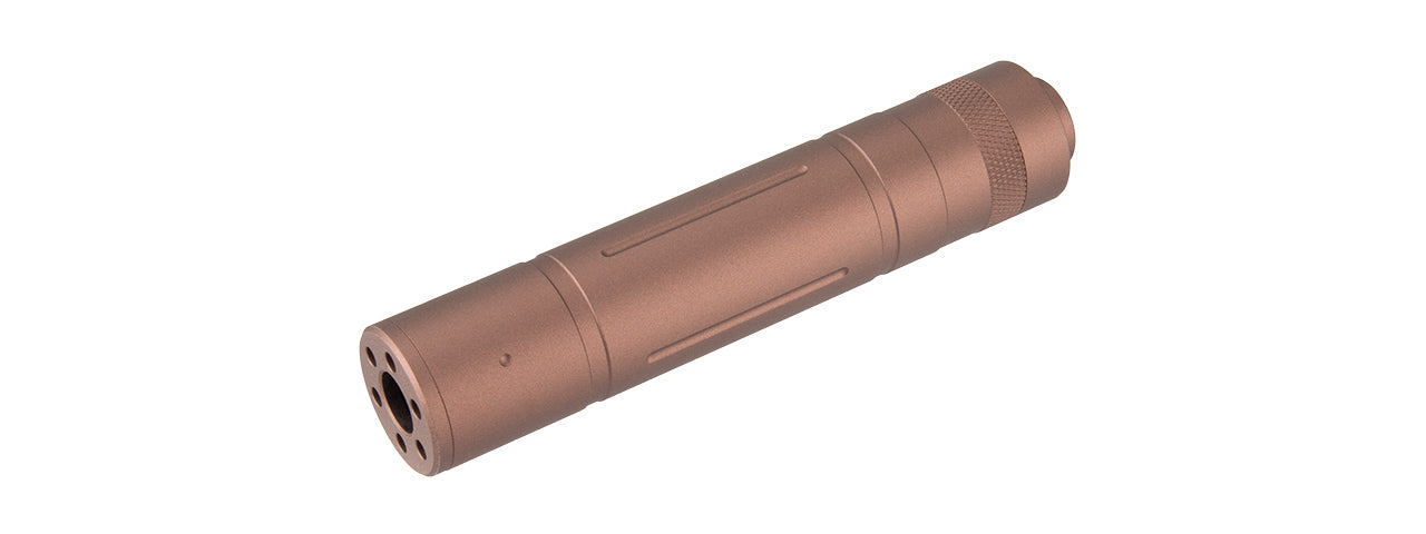 LANCER TACTICAL 155MM ALUMINUM SLOT-CUT MOCK SUPPRESSOR (COYOTE BROWN)