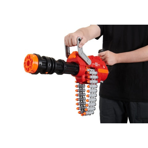 Cyber Walker Manual Gatling Rapid-Fire Dart Blaster (Red/Black)