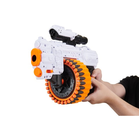 Cyber Walker Fast Machine Pistol Electric Dart Blaster (White/Orange)