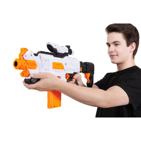 Cyber Walker Fast Bang SMG Electric Dart Blaster (White/Orange)