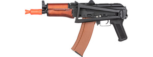 Double Bell AK74U AEG Airsoft Rifle w/ Folding Triangle Stock TYPE B (BLACK / WOOD)