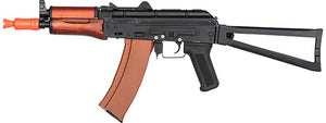 Double Bell AK74U AEG Airsoft Rifle w/ Folding Triangle Stock TYPE B (BLACK / WOOD)