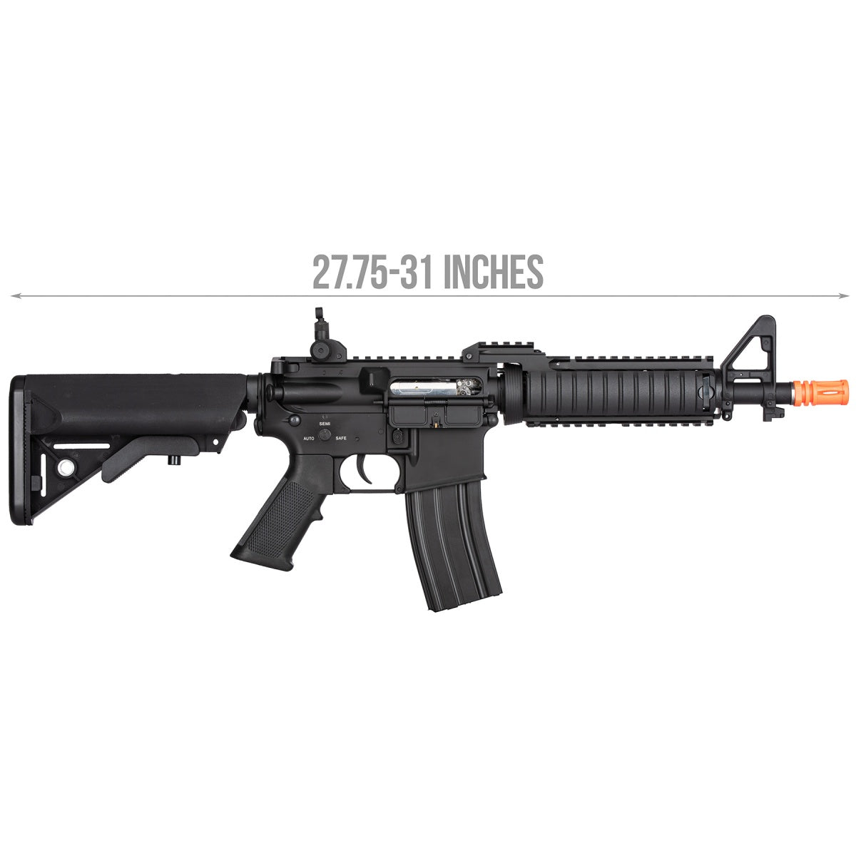 Double Bell M4-CQB RIS AEG Full Metal Airsoft Rifle w/ Riser Mount - BLACK