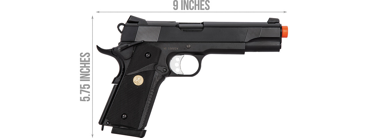 Double Bell M1911 Gas Blowback MEU Airsoft Pistol Polymer] (Black)