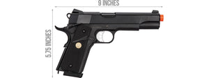 Double Bell M1911 Gas Blowback MEU Airsoft Pistol Polymer] (Black)