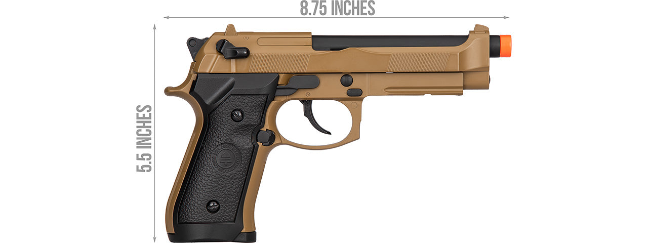 Double Bell M92 Gas Blowback Airsoft Pistol (TAN)