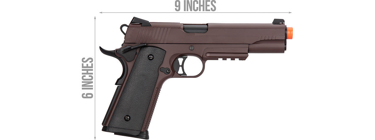Double Bell M1911 Gas Blowback Airsoft Pistol Metal] (CRIMSON BROWN)