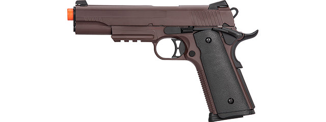 Double Bell M1911 Gas Blowback Airsoft Pistol Metal] (CRIMSON BROWN)