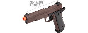 Double Bell M1911 CO2 Blowback Airsoft Pistol Polymer] (CRIMSON BROWN)
