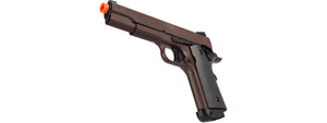Double Bell M1911 CO2 Blowback Airsoft Pistol Polymer] (CRIMSON BROWN)