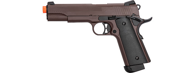 Double Bell M1911 CO2 Blowback Airsoft Pistol Polymer] (CRIMSON BROWN)