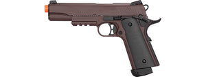 Double Bell M1911 CO2 Blowback Airsoft Pistol Metal] (CRIMSON BROWN)