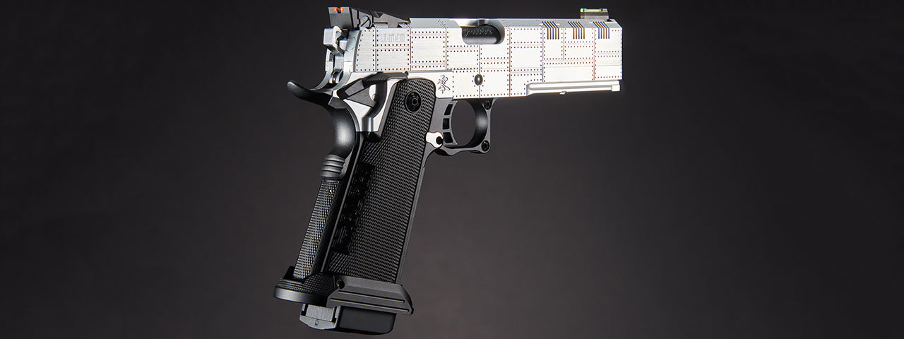 Dr. Gearbox Custom Tokyo Marui Monochrome ZERO 5.1 Hi-Capa GBB Pistol - (Silver/Black)