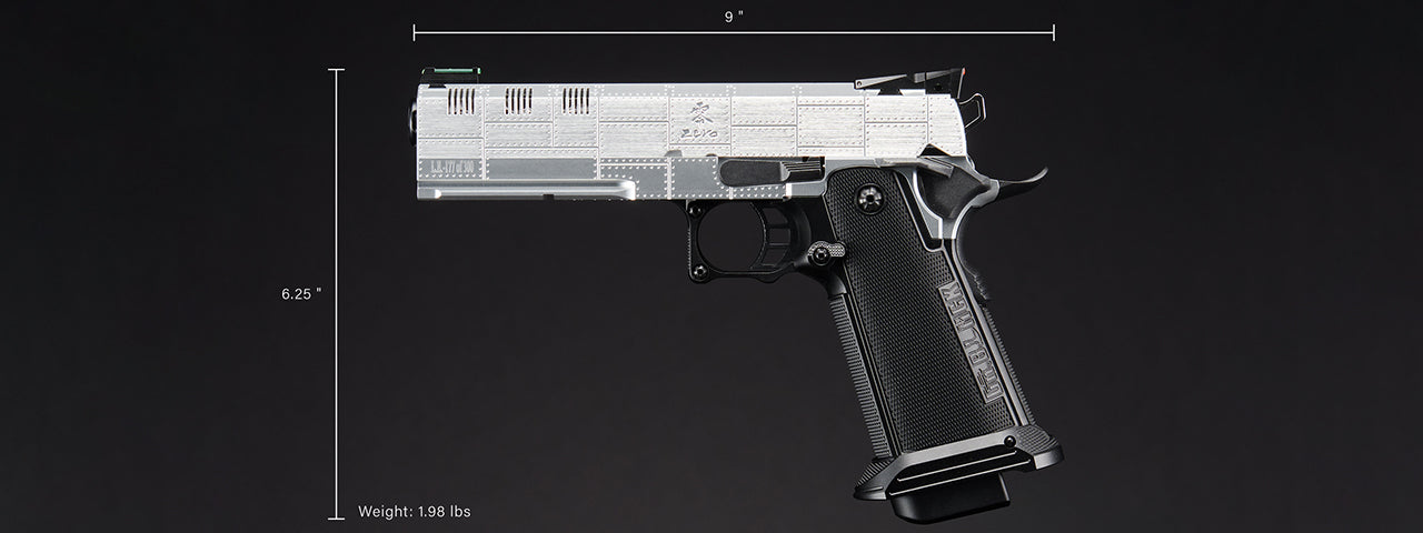 Dr. Gearbox Custom Tokyo Marui Monochrome ZERO 5.1 Hi-Capa GBB Pistol - (Silver/Black)