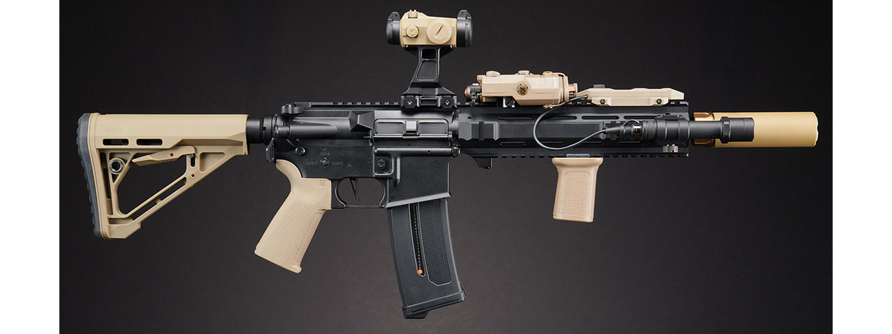 Custom Black Knight - Lancer Tactical Gen 4 L119A2 M4 Full Metal Airsoft Rifle - (Black/Tan)