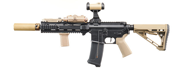 Custom Black Knight - Lancer Tactical Gen 4 L119A2 M4 Full Metal Airsoft Rifle - (Black/Tan)