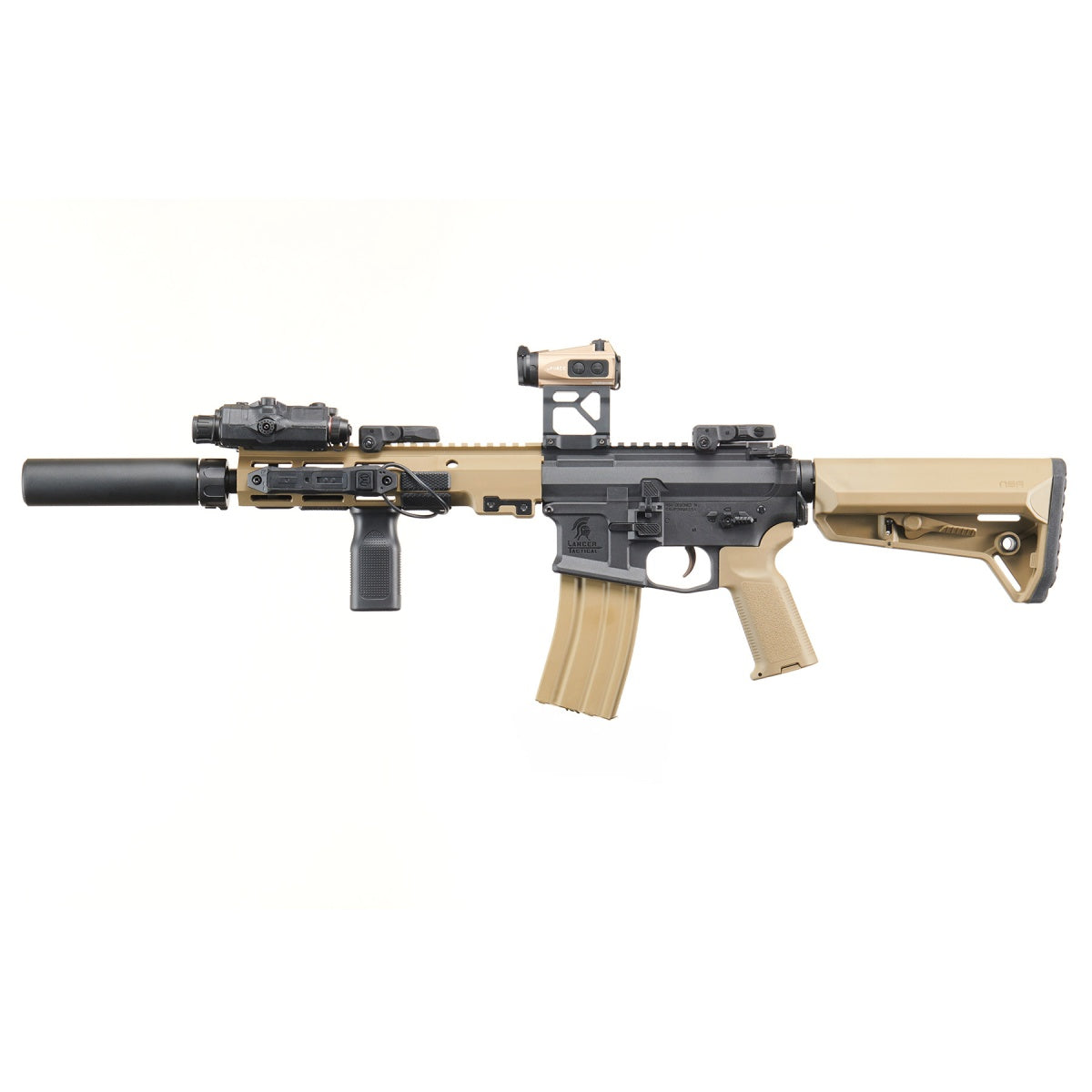 Custom Lancer Tactical Wendigoon Gen 2 Stalker 10" M4 AEG Airsoft Rifle - (Black/Tan)