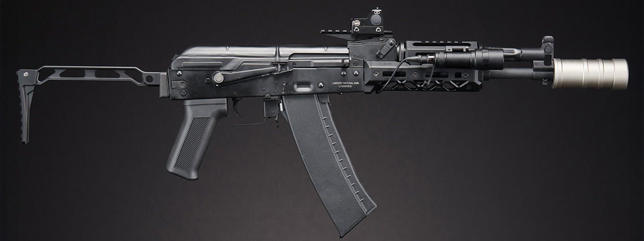 Custom Lancer Tactical Domovoi AKS-105 AEG Airsoft AEG Rifle - (Black)