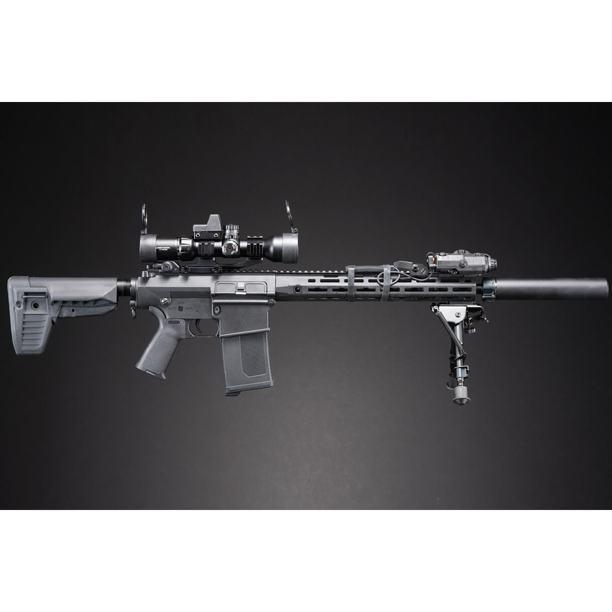 Custom Lancer Tactical Azrail - Battle X SR25 AEG Airsoft Rifle - (Black)