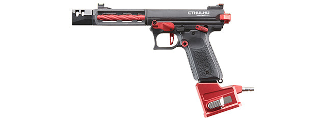 Custom Lancer Tactical RED RACER - Tandemkross CTHULHU Gas Blow Back Pistol - (Red/Black)