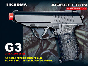 UKARMS G3 METAL SPRING PISTOL (BLACK)