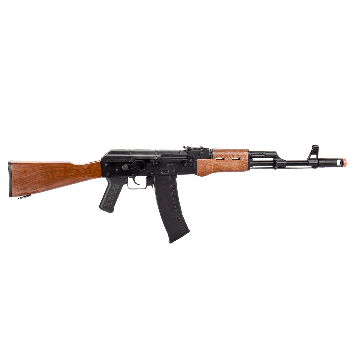 WellFire AK74 Co2 Blowback Rifle with Fixed Stock (Color: Black & Wood)