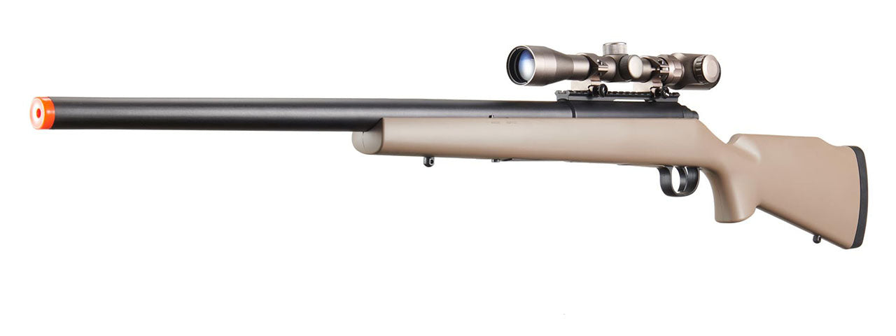 Golden Ball Bolt Action Spring Powered Sniper Rifle w/ Metal Scope - (Tan)