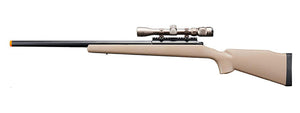 Golden Ball Bolt Action Spring Powered Sniper Rifle w/ Metal Scope - (Tan)
