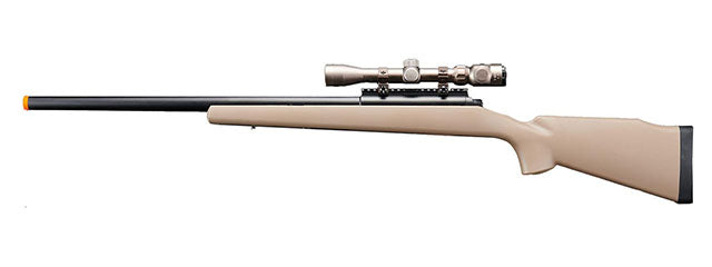 Golden Ball Bolt Action Spring Powered Sniper Rifle w/ Metal Scope - (Tan)