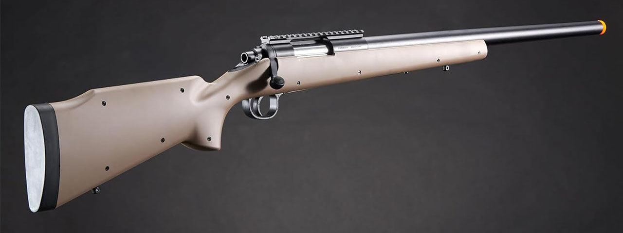 Golden Ball Bolt Action Spring Powered Sniper Rifle - (Tan)