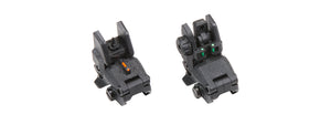 Golden Eagle Fiber Optic Flip Up Sight Set for Airsoft Rifles - (Black)