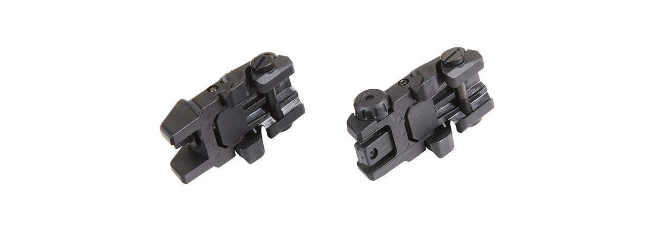 Golden Eagle Fiber Optic Flip Up Sight Set for Airsoft Rifles - (Black)
