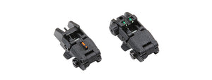 Golden Eagle Fiber Optic Flip Up Sight Set for Airsoft Rifles - (Black)