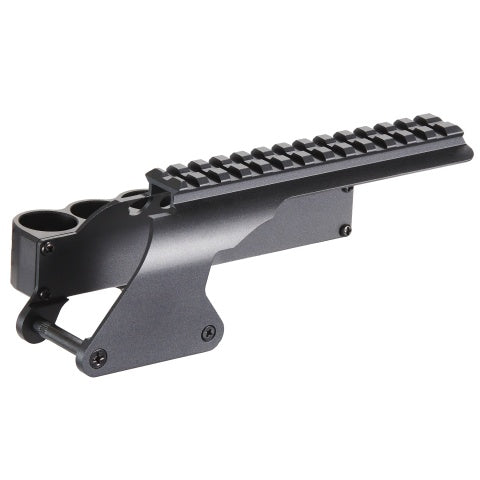 Golden Eagle CNC Aluminum Top Rail Mount w/ Shell Holder for 8870 Gas Shotgun - (Black)