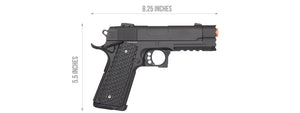 GOLDEN HAWK ZINC M1911 TACTICAL SPRING AIRSOFT PISTOL - BLACK