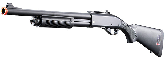 Golden Eagle M8870 3/6-Shot Pump Action CO2 Gas Airsoft Shotgun w/ Ghost Ring Iron Sights - (Black)