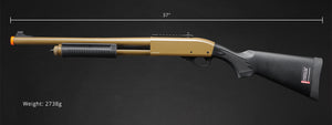 Golden Eagle M8870 3/6-Shot Pump Action CO2 Gas Airsoft Shotgun w/ Ghost Ring Iron Sights - (Tan)