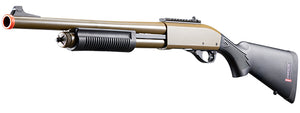 Golden Eagle M8870 3/6-Shot Pump Action CO2 Gas Airsoft Shotgun w/ Ghost Ring Iron Sights - (Tan)