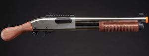 Golden Eagle M8877 3/6-Shot Pump Action Gas Airsoft Sawed-Off Shotgun - (Silver/Wood)