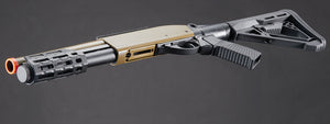 Golden Eagle M8878 3/6-Shot Pump Action Gas Airsoft Sawed-Off Shotgun w/ M-LOK Forend & Delta Stock - (Tan)