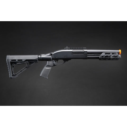 Golden Eagle M8878 3/6-Shot Pump Action Gas Airsoft Sawed-Off Shotgun w/ M-LOK Forend & Delta Stock - BLACK