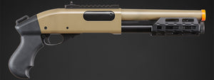 Golden Eagle M8879 3/6-Shot Pump Action Gas Airsoft Sawed-Off Shotgun w/ M-LOK Forend - (Tan)